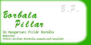 borbala pillar business card