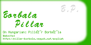 borbala pillar business card